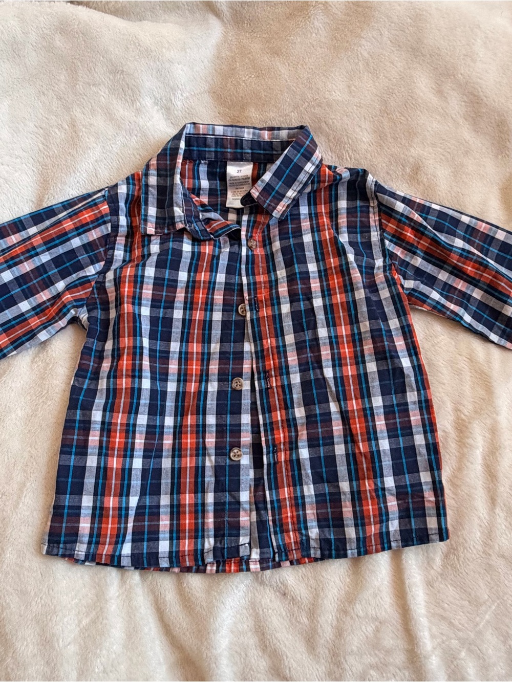 Source Unknown Blue & Orange Plaid Button-Down Shirt